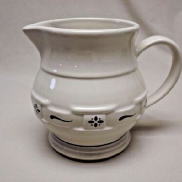 Longaberger Pottery Small Juice Pitcher Classic Blue East Liverpool Ohio w/ Box - Picture 2 of 9